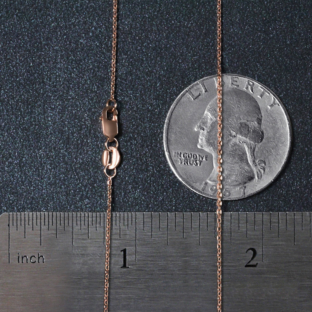 Diamond Cut Cable Link Chain in Rose Gold (0.87 mm)