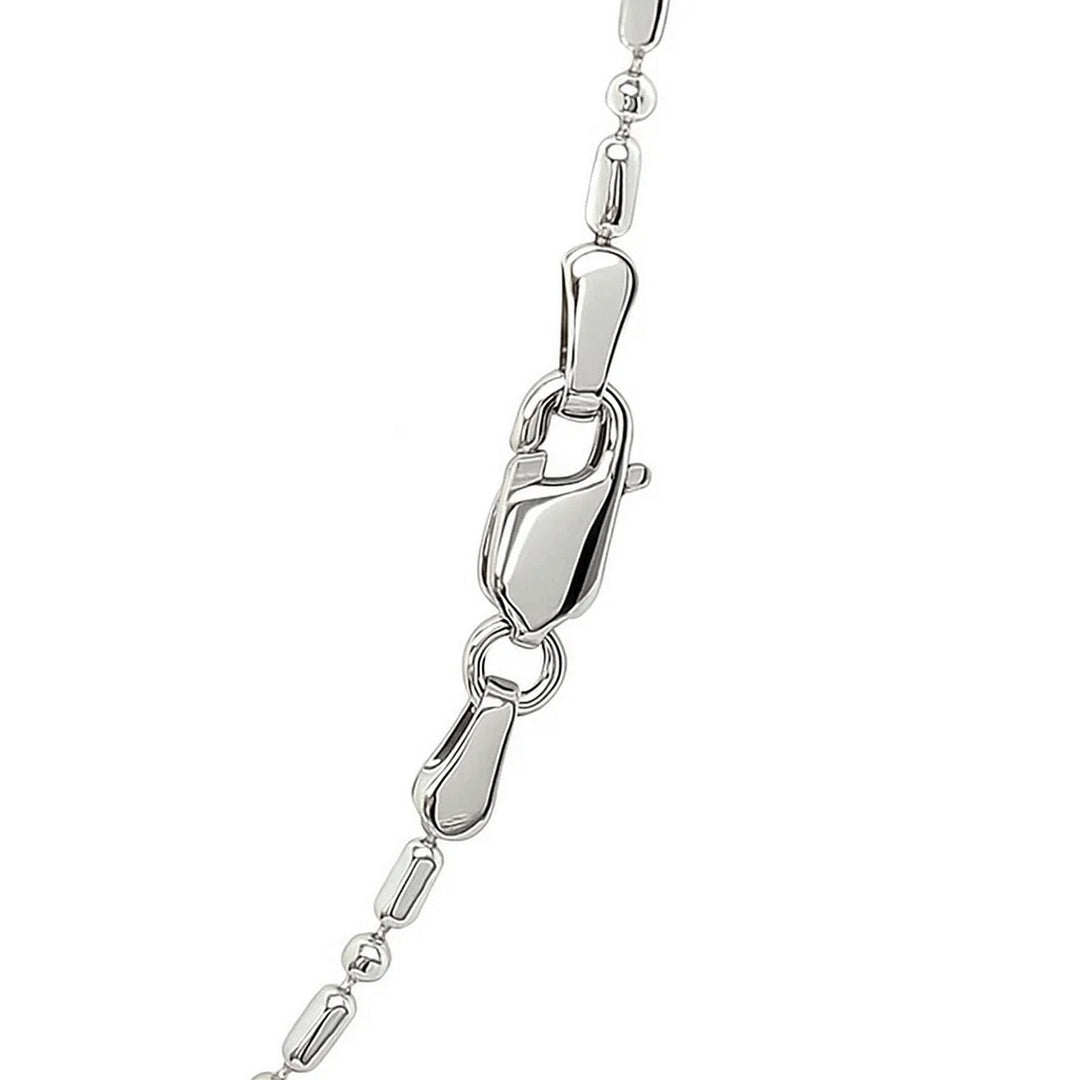 14k White Gold Diamond-Cut Alternating Bead Chain (1.30 mm)