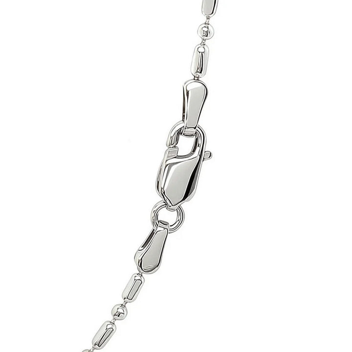 14k White Gold Diamond-Cut Alternating Bead Chain (1.30 mm)