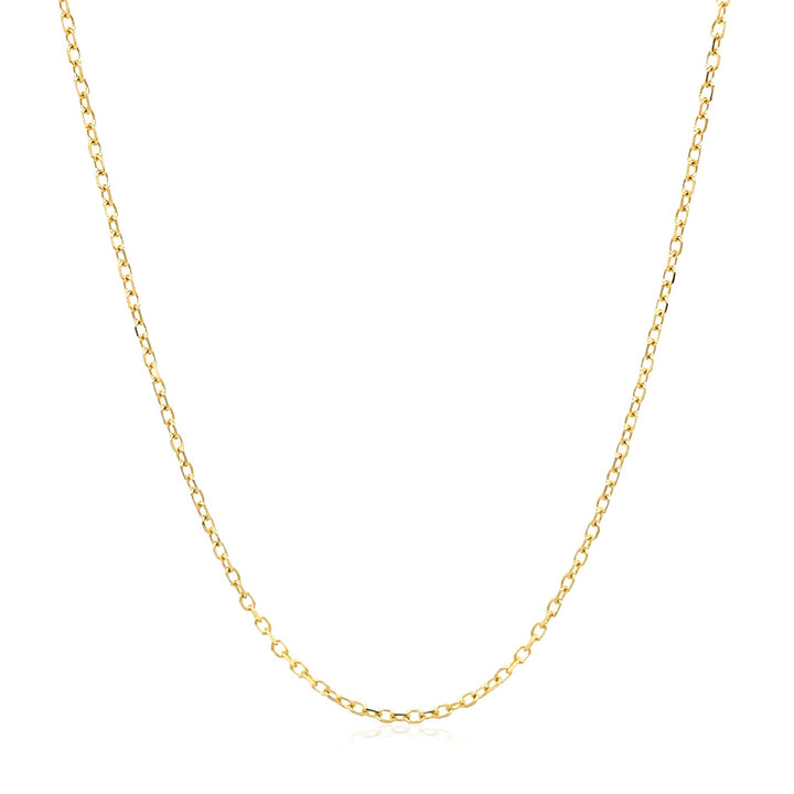 14k Yellow Gold Faceted Cable Link Chain (1.20 mm)