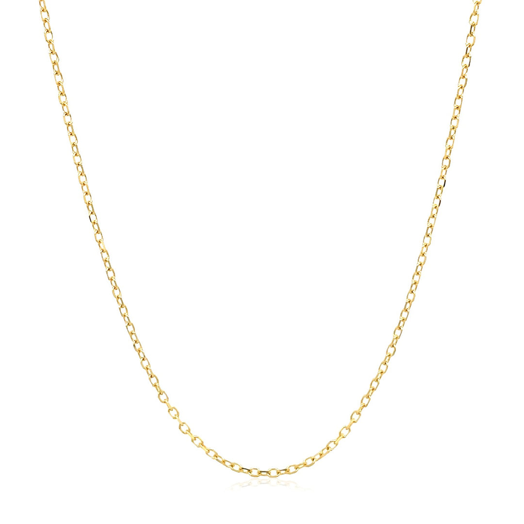 14k Yellow Gold Faceted Cable Link Chain (1.2 mm)