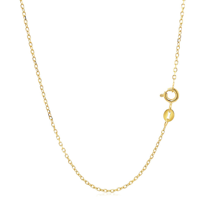 14k Yellow Gold Faceted Cable Link Chain (1.20 mm)