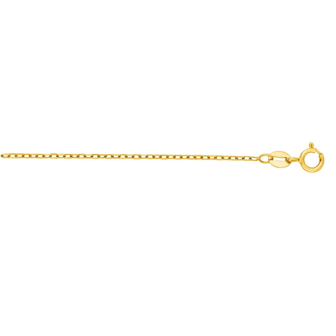 14k Yellow Gold Faceted Cable Link Chain (1.2 mm)
