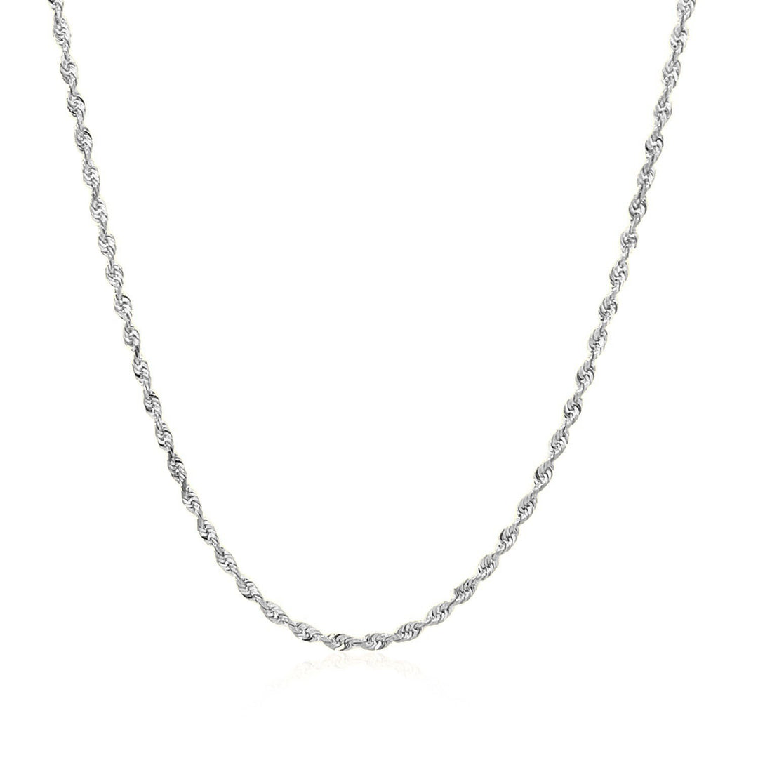 14k White Gold Solid Diamond Cut Rope Chain (1.60 mm)