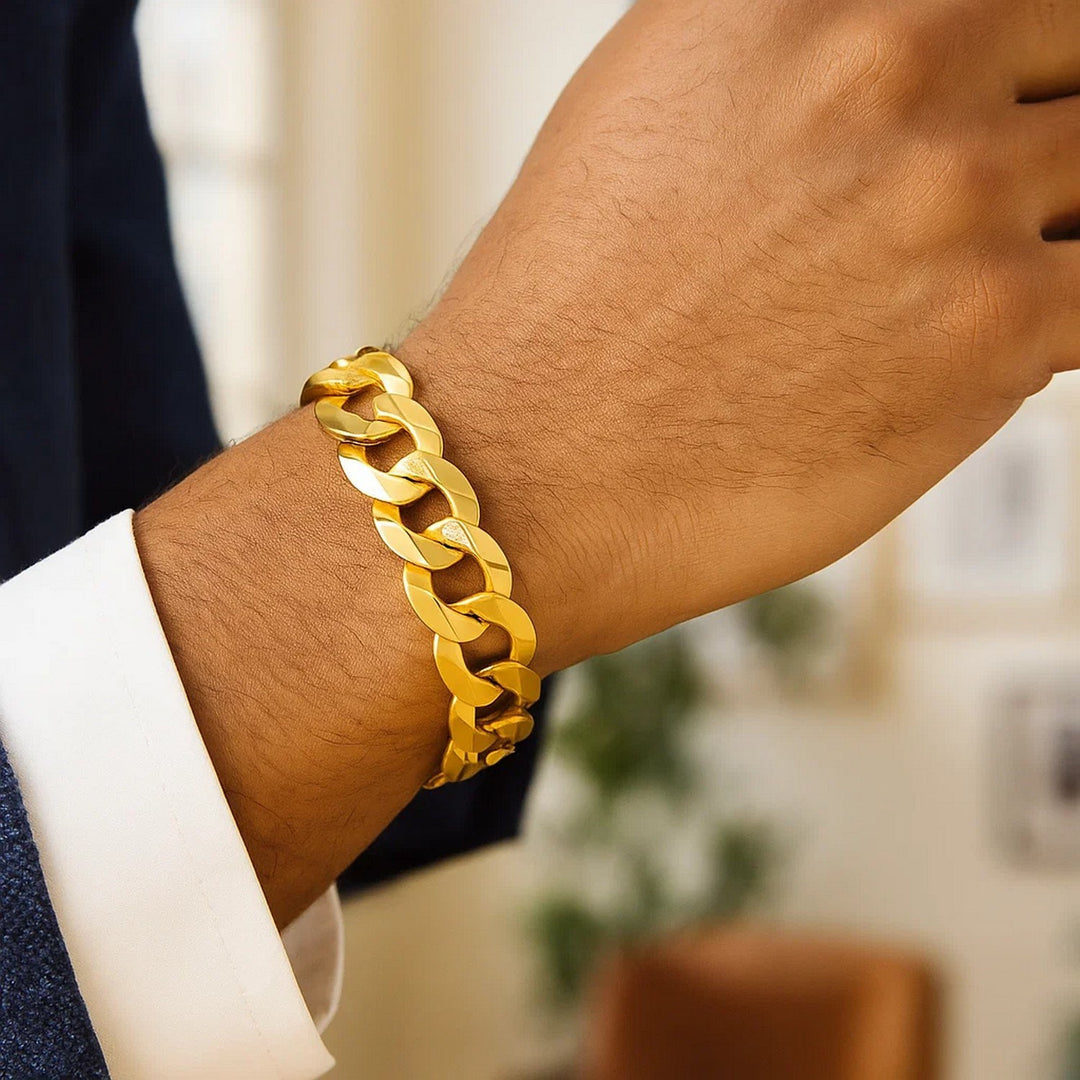 14k Yellow Gold Solid Curb Bracelet (11.23 mm)