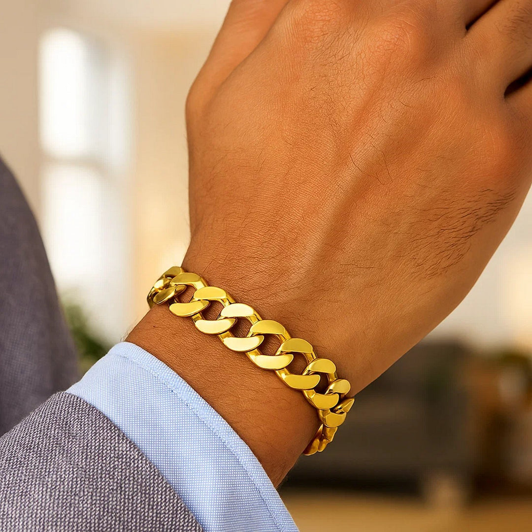 14k Yellow Gold Solid Curb Bracelet (11.23 mm)