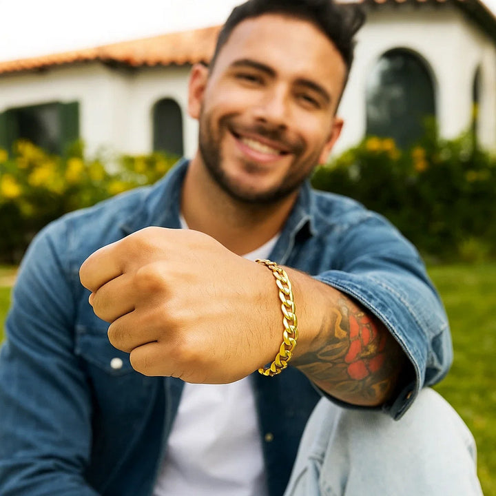 14k Yellow Gold Solid Curb Bracelet (11.23 mm)