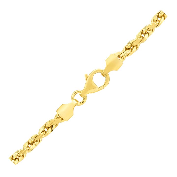 14k Yellow Gold Solid Diamond Cut Rope Chain (4.00 mm)