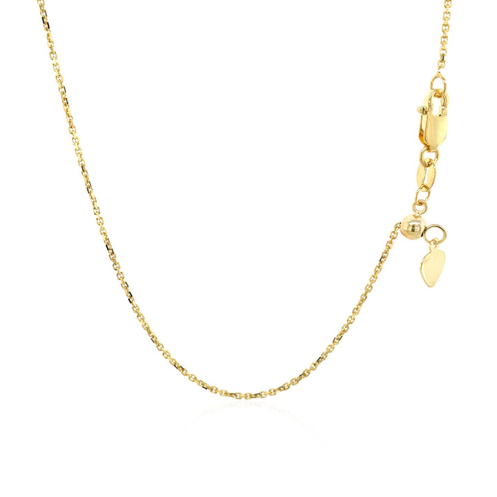 10k Yellow Gold Adjustable Cable Chain (1.10 mm)