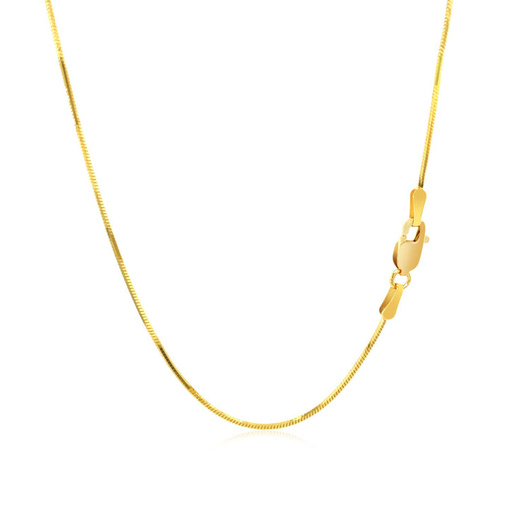 14k Yellow Gold Octagonal Shiny Snake Chain (0.85 mm)