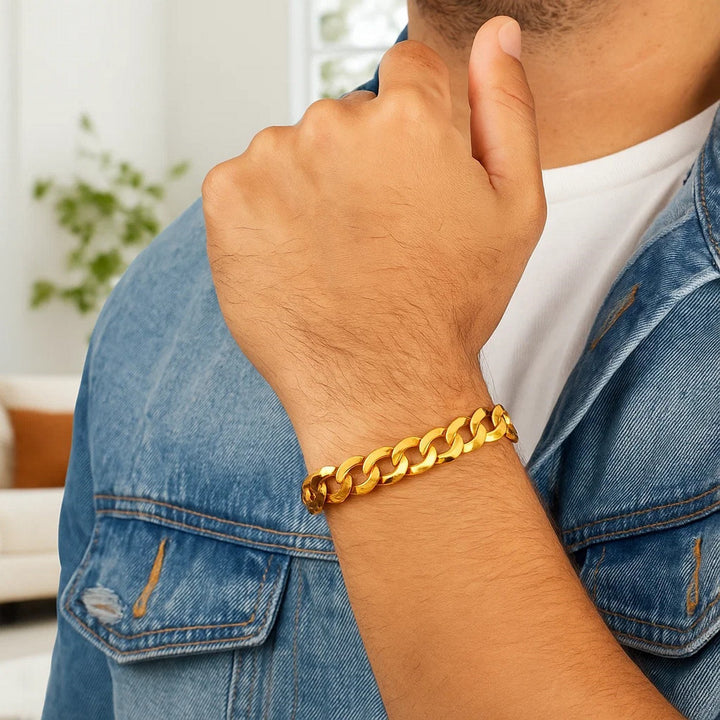 14k Yellow Gold Solid Curb Bracelet (10.00 mm)