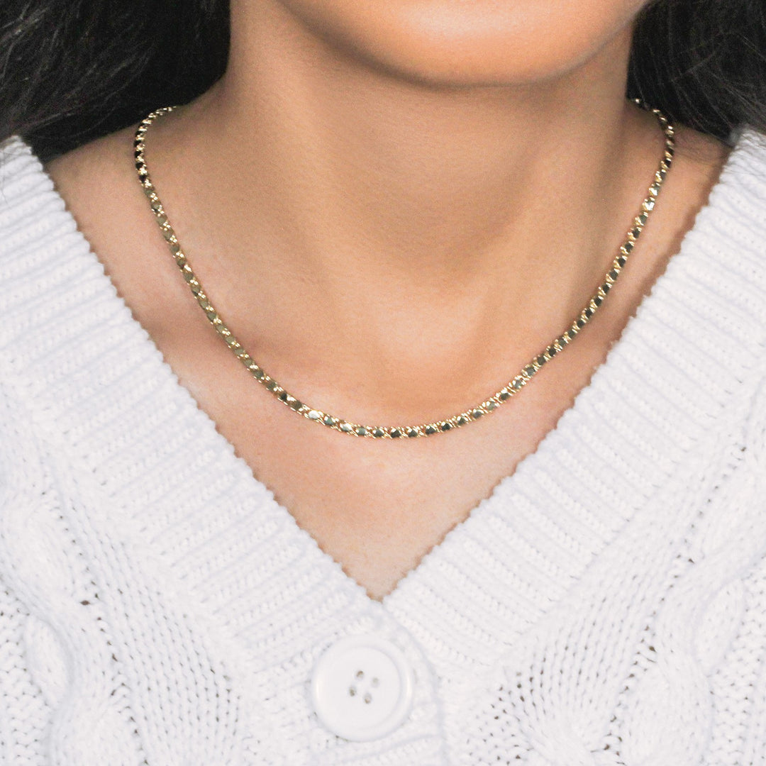 14k Yellow Gold Heart Chain (3.00 mm)