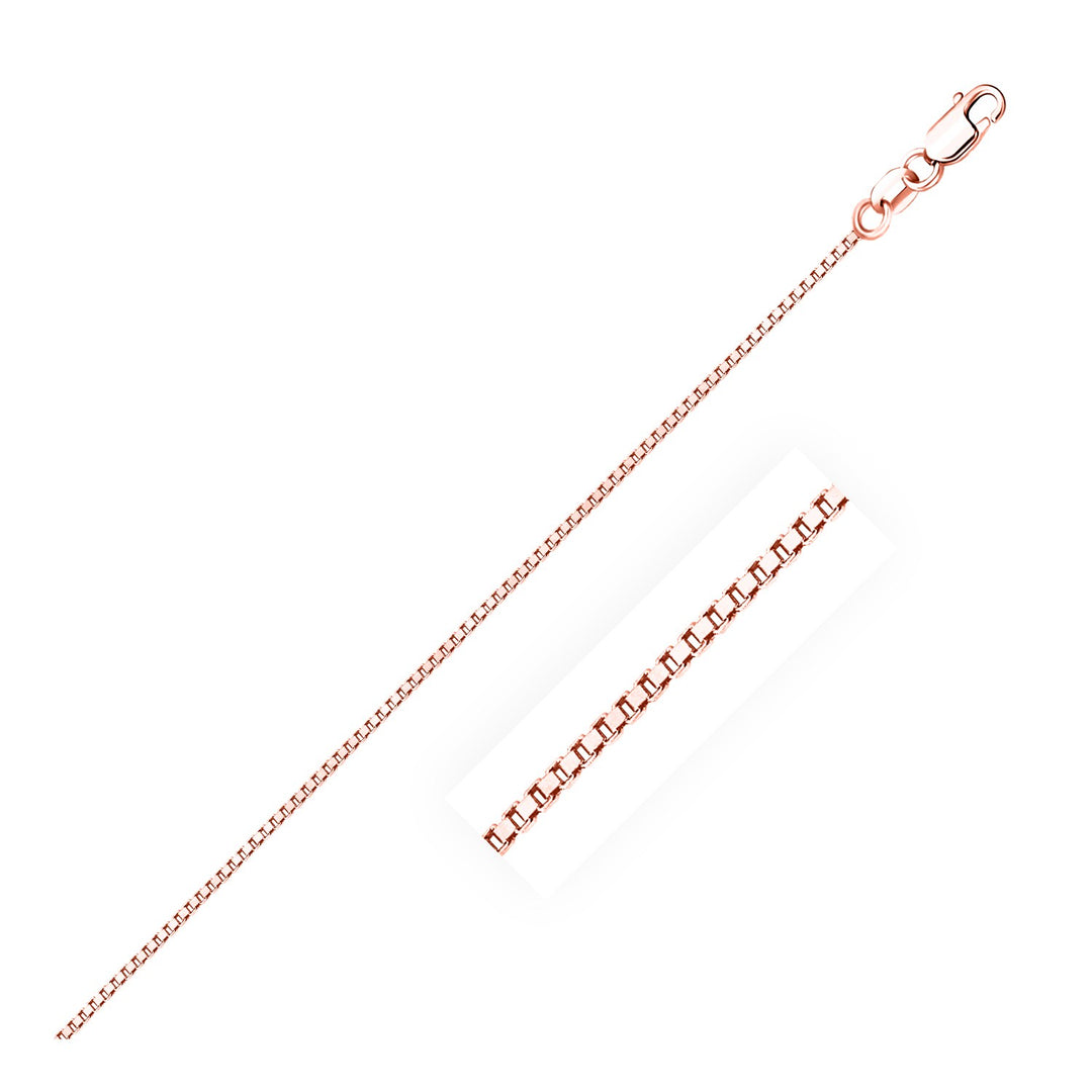 14k Rose Gold Classic Box Chain (0.73 mm)