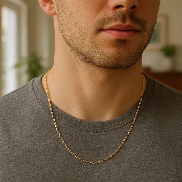 14k Yellow Gold Diamond Cut Cable Link Chain (1.30 mm)