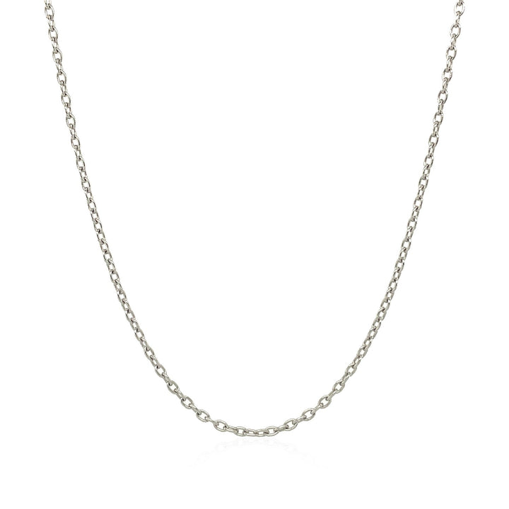 14k White Gold Oval Cable Link Chain (1.50 mm)