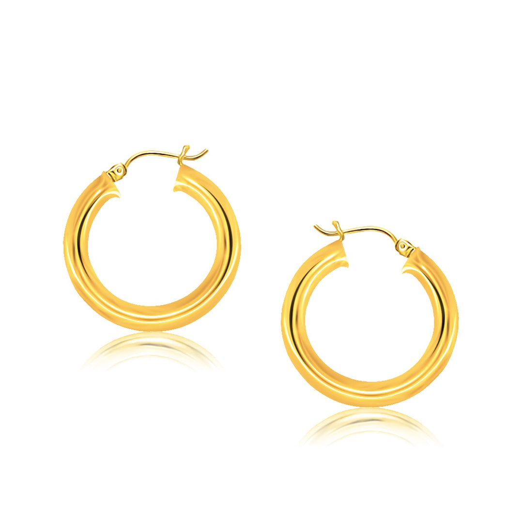 14k Yellow Gold Polished Hoop Earrings (5x30 mm)