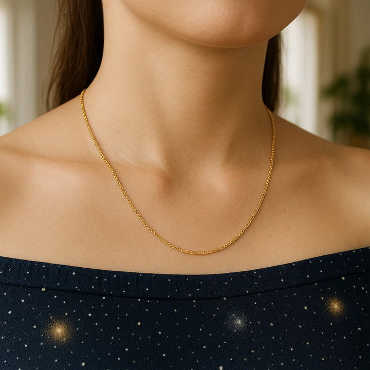 14k Yellow Gold Cable Link Chain (0.50 mm)