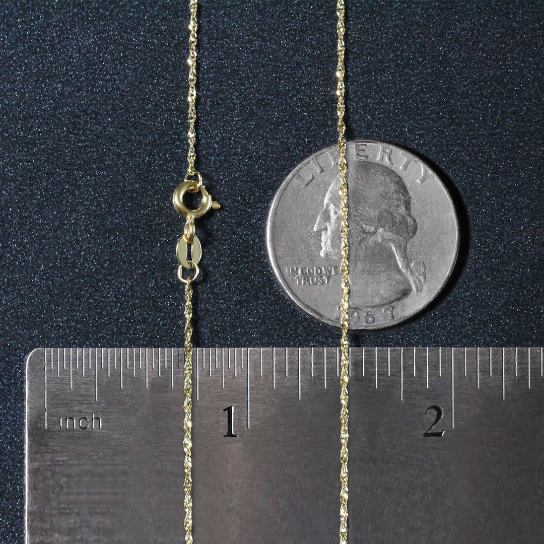 10k Yellow Gold Singapore Chain (1.10 mm)