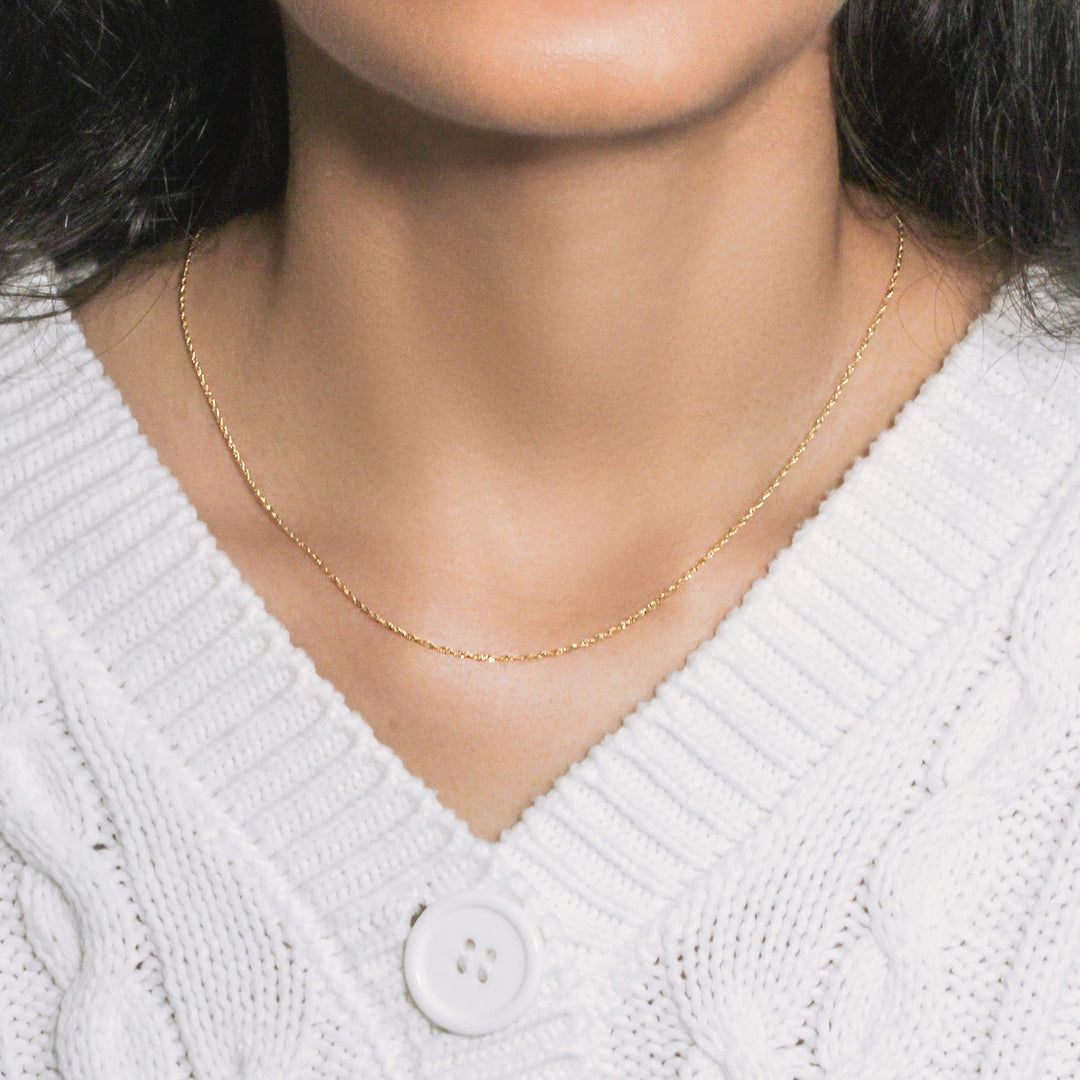 10k Yellow Gold Singapore Chain (1.10 mm)