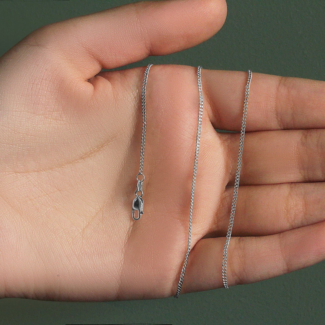 14k White Gold Gourmette Chain (1.40 mm)