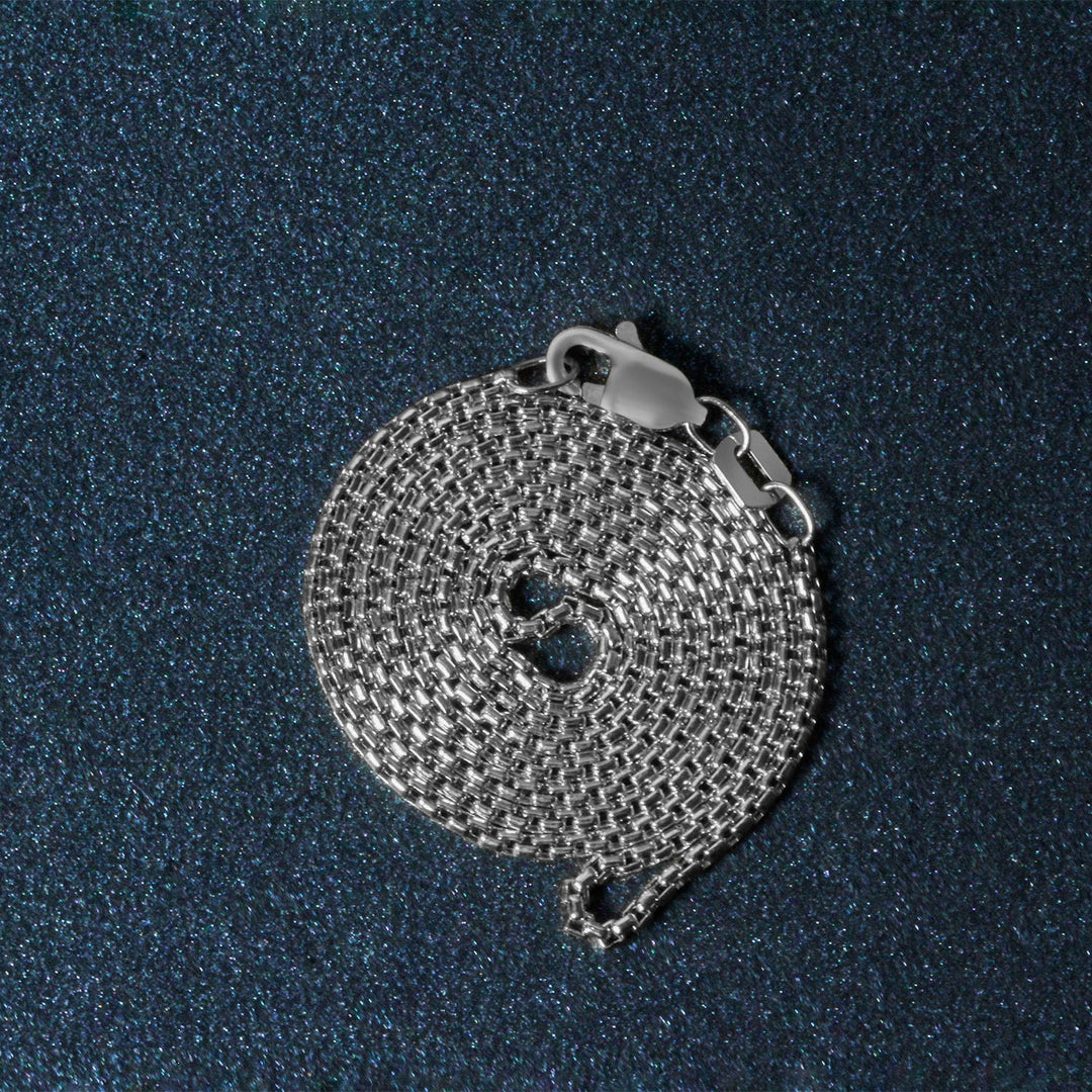 14k White Gold Round Box Chain (1.3 mm)