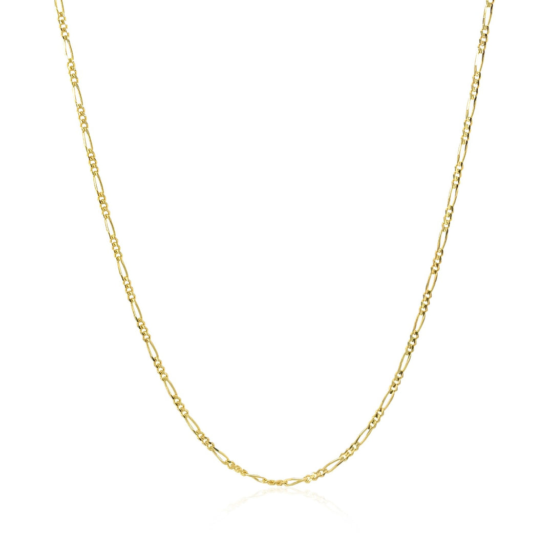 14k Yellow Gold Solid Figaro Chain (1.30 mm)