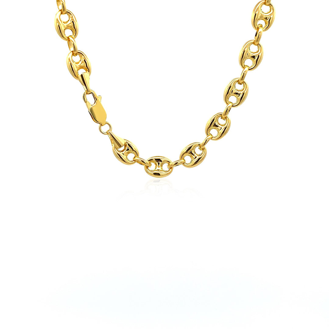 14k Yellow Gold Puffed Mariner Link Chain (6.80 mm)