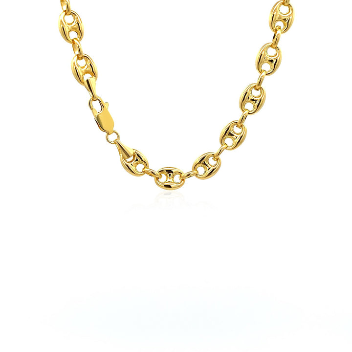 14k Yellow Gold Puffed Mariner Link Chain (6.80 mm)