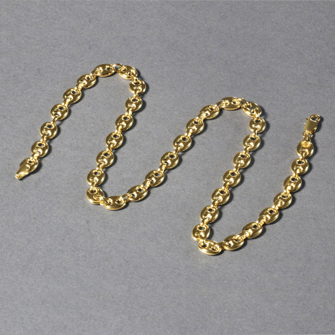 14k Yellow Gold Puffed Mariner Link Chain (6.80 mm)