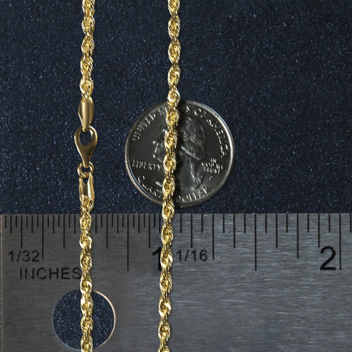 10k Yellow Gold Solid Diamond Cut Rope Chain (3.00 mm)