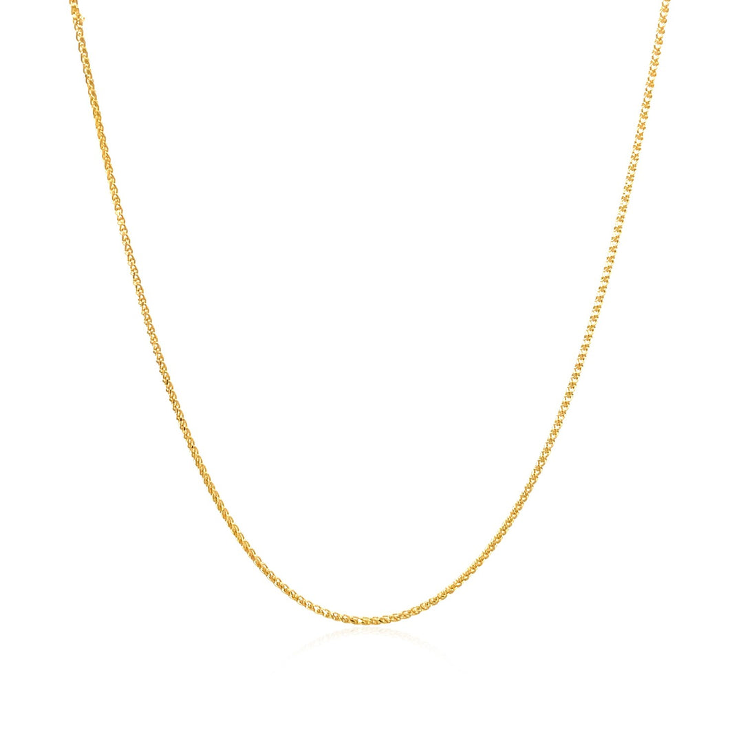 14k Yellow Gold Diamond Cut Round Wheat Chain (0.60 mm)