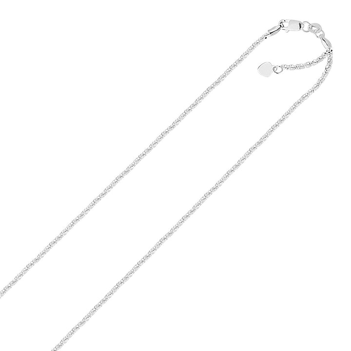 14k White Gold Adjustable Sparkle Chain (1.20 mm)