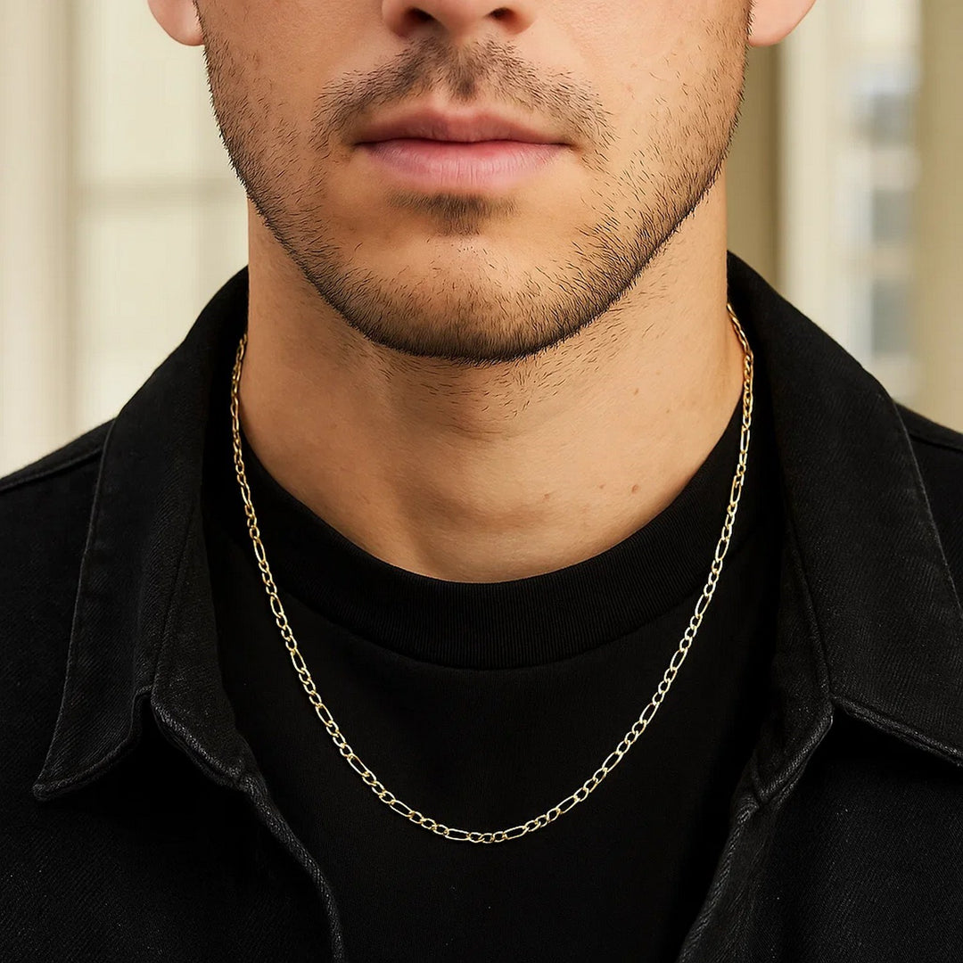 14k Yellow Gold Solid Figaro Chain (2.80 mm)