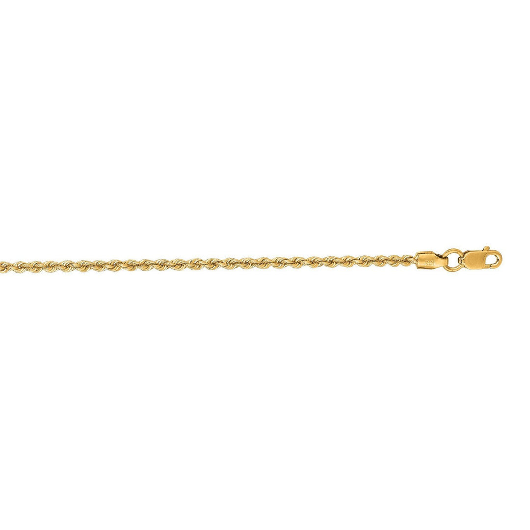 14k Yellow Gold Solid Rope Chain (1.80 mm)