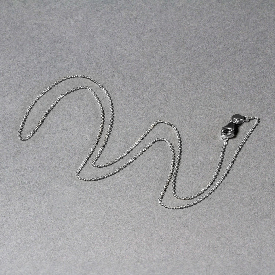 14k White Gold Oval Cable Link Chain (0.97 mm)