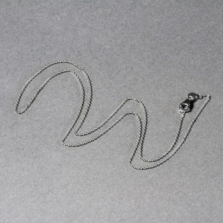 14k White Gold Oval Cable Link Chain (0.97 mm)