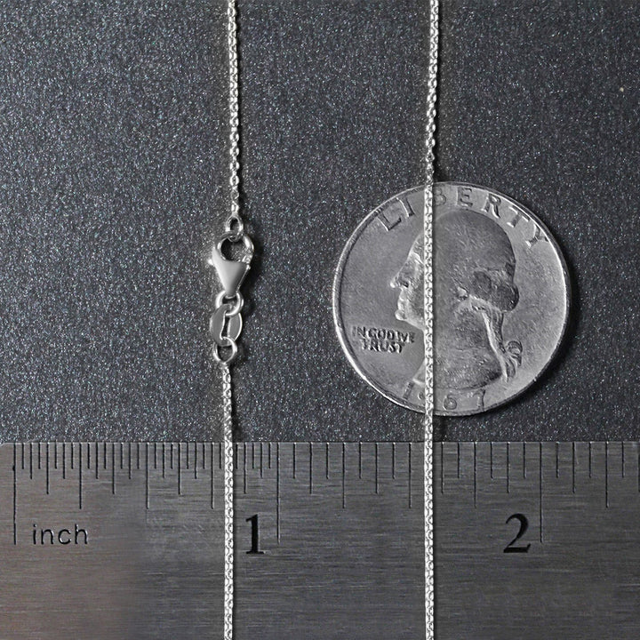 14k White Gold Oval Cable Link Chain (0.97 mm)