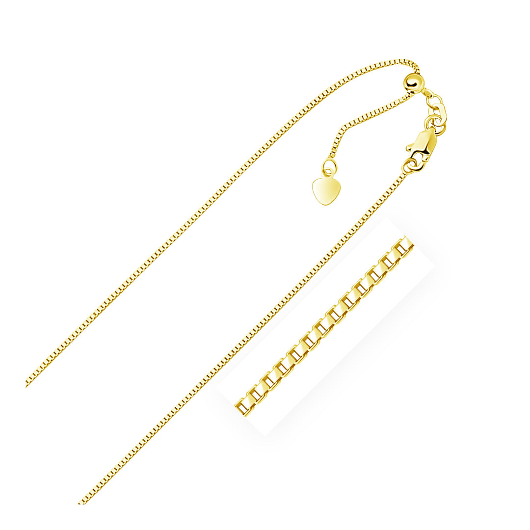 14k Yellow Gold Adjustable Box Chain (0.85 mm)