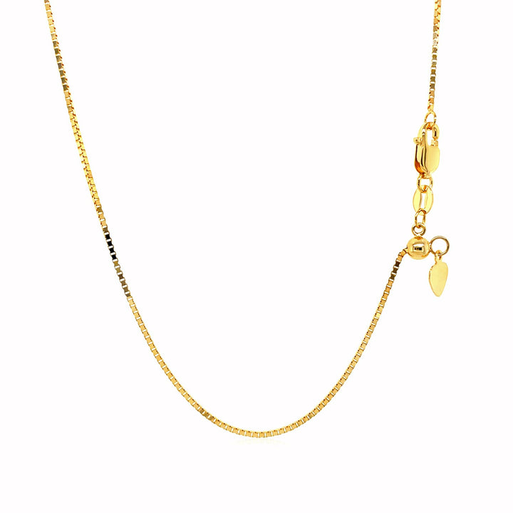 14k Yellow Gold Adjustable Box Chain (0.85 mm)