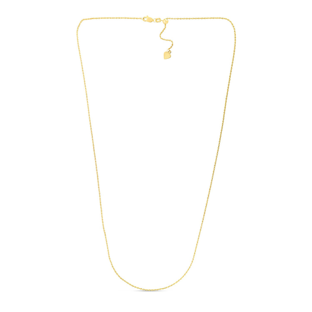 14k Yellow Gold Adjustable Rope Chain (0.95 mm)