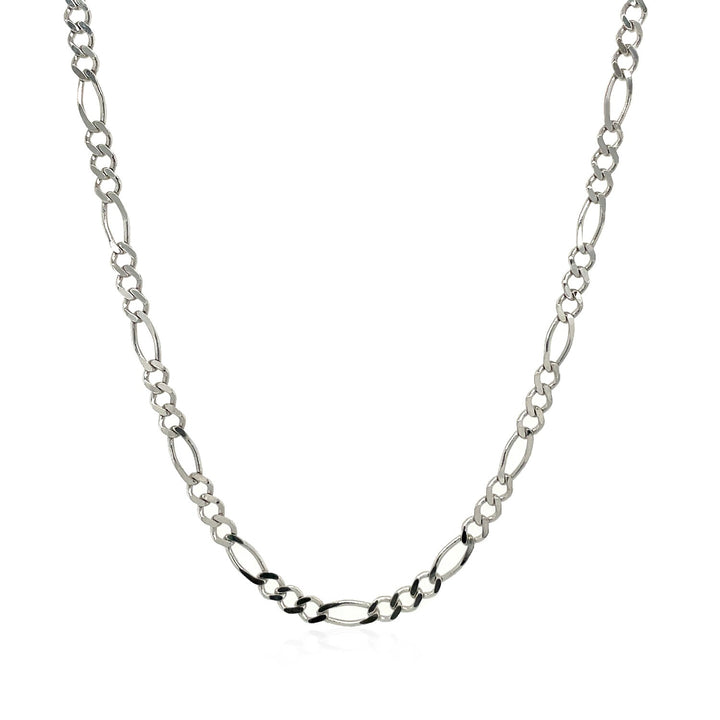 14k White Gold Solid Figaro Chain (2.60 mm)