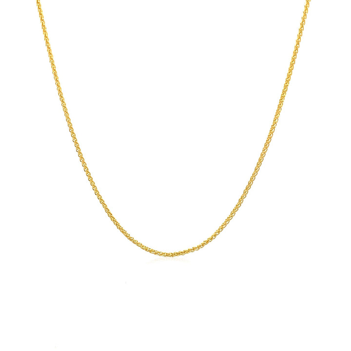 14k Yellow Gold Round Wheat Chain (1.00 mm)