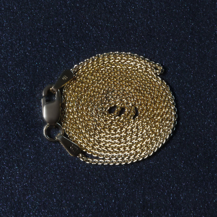 14k Yellow Gold Round Wheat Chain (1.00 mm)