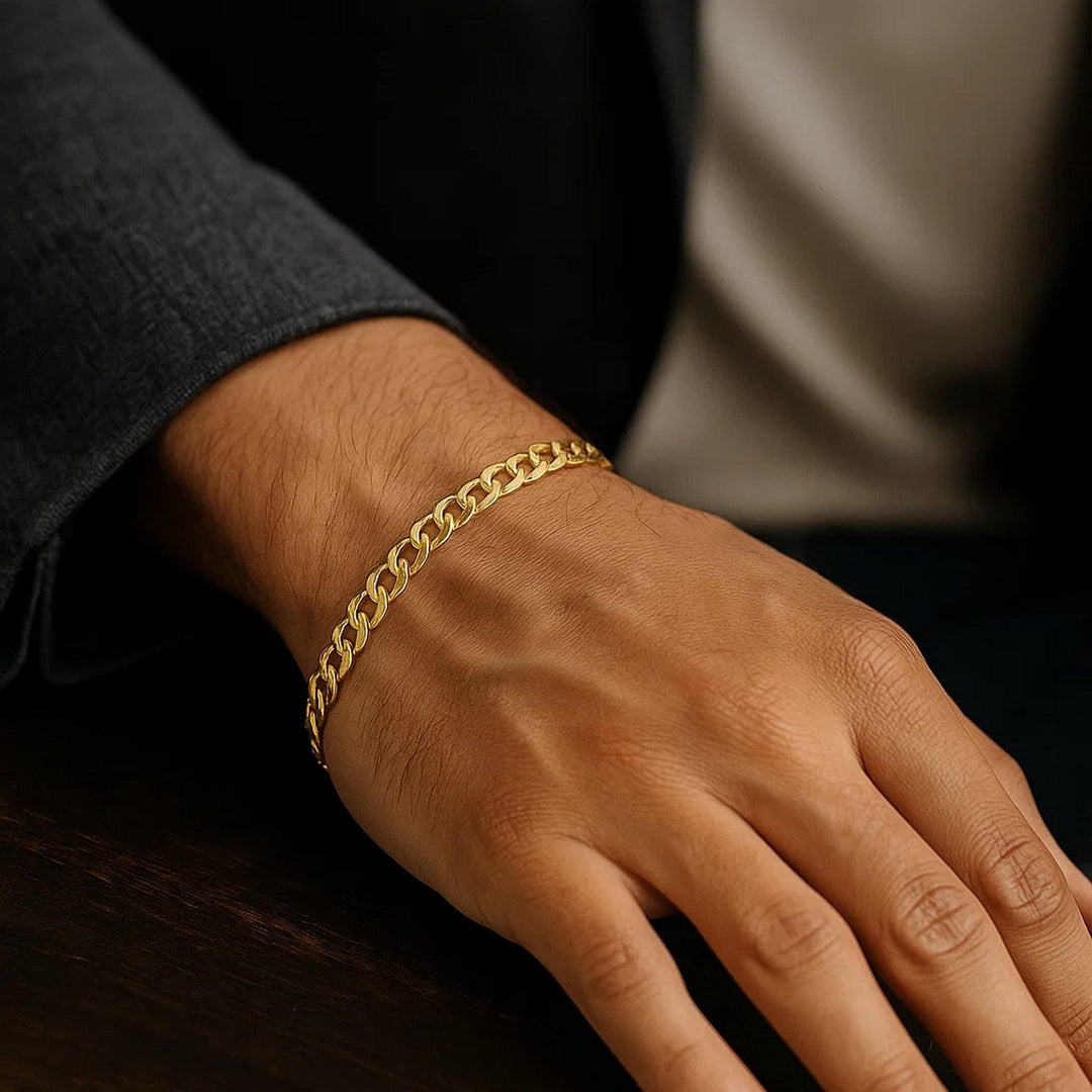 14k Yellow Gold Solid Curb Bracelet (4.70 mm)