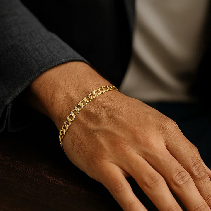 14k Yellow Gold Solid Curb Bracelet (4.70 mm)