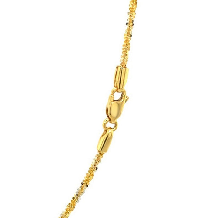 14k White and Yellow Gold Two Tone Sparkle Chain (1.50 mm)