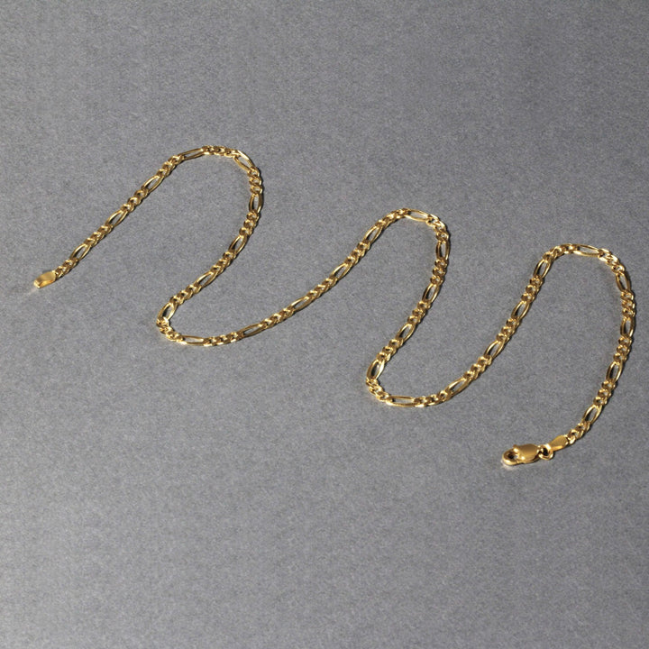 14k Yellow Gold Solid Figaro Chain (3.00 mm)