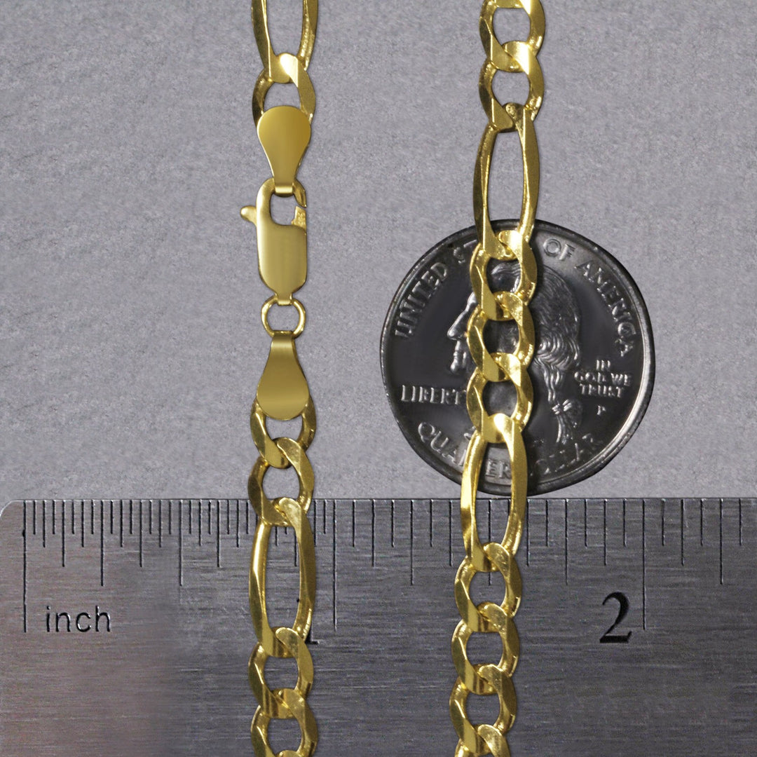 14k Yellow Gold Solid Figaro Chain (6.00 mm)