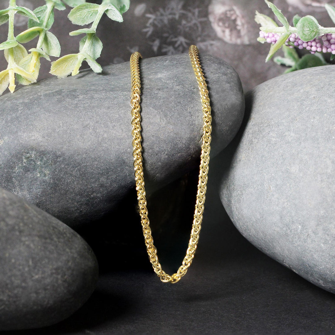 14k Yellow Gold  Light Weight Wheat Chain (2.40 mm)