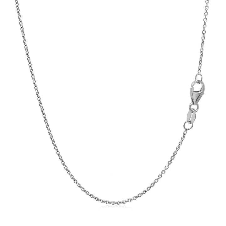 14k White Gold Round Cable Link Chain (1.10 mm)